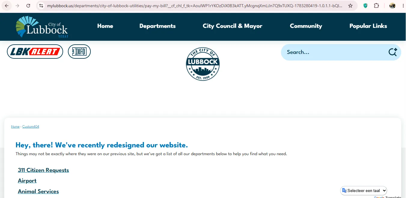 City of Lubbock Utilities My Account bill pay and customer resources portal visual guide